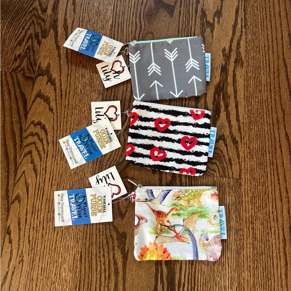 3 NWT planet wise coin purses
